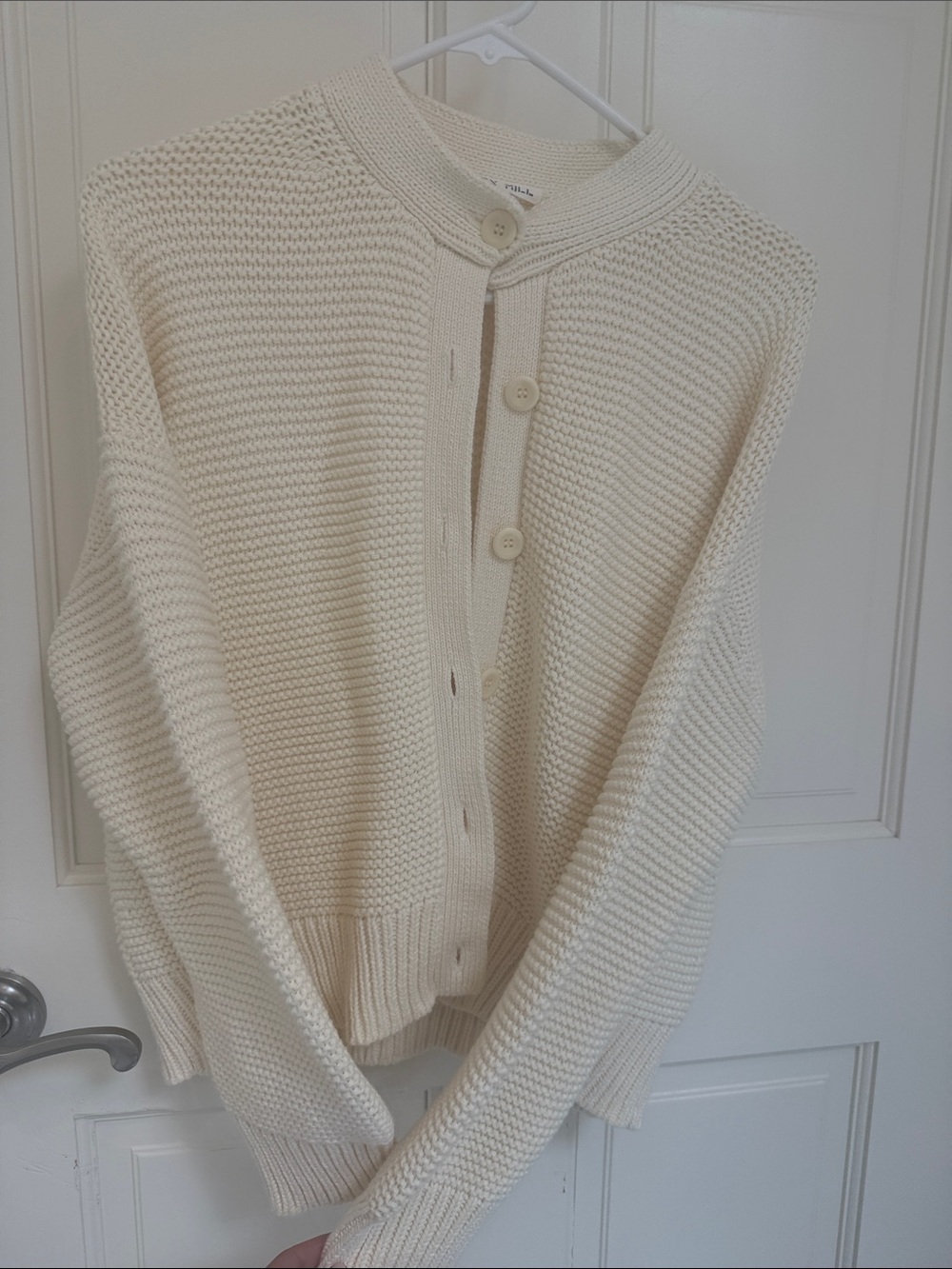 Alex Mill Cream Knit Button-Front Cardigan - Picture 3 of 5